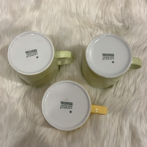 Thomas Sunny Day Coffee Mugs Cups Porcelain Dishwasher Set of 3 Green Yellow - Picture 3 of 7